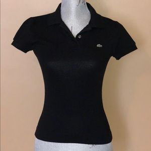 LACOSTE Polo Shirt, Black, Size XS-S